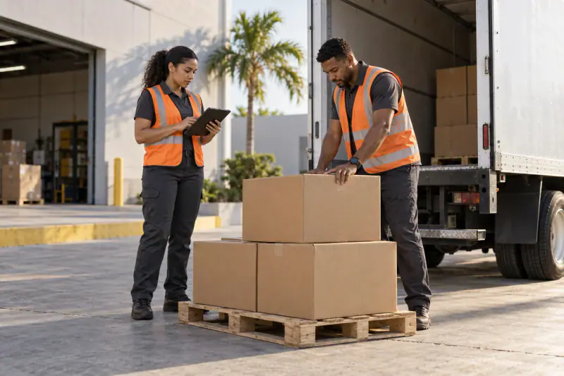 Preparación y organización de paquetes para transporte